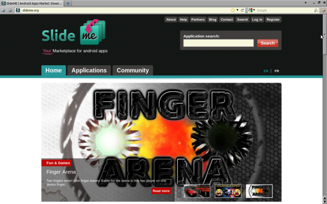Finger Arena featured on SlideMe.org